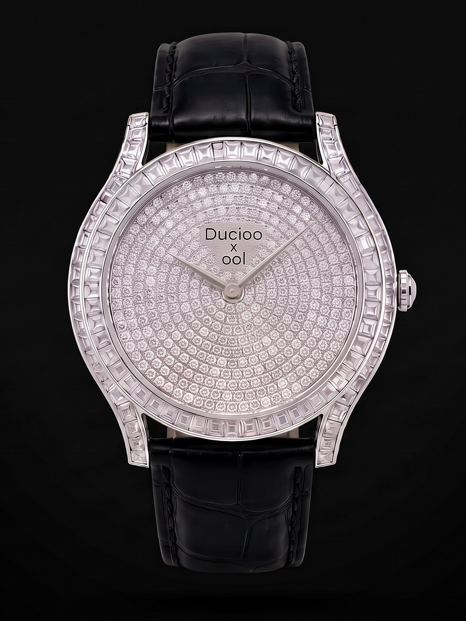 The watch on the black strap.